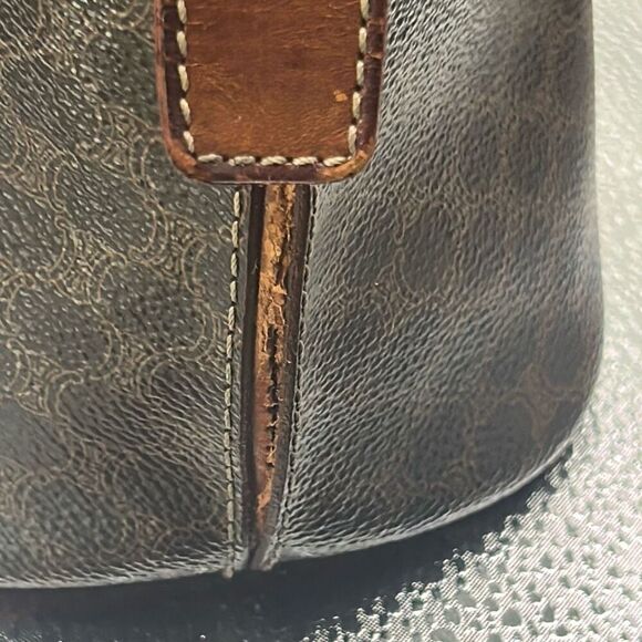 Celine Alma Top Handle Shoulder Bag Brown Triomphe Signature Logo Print - Picture 9 of 15